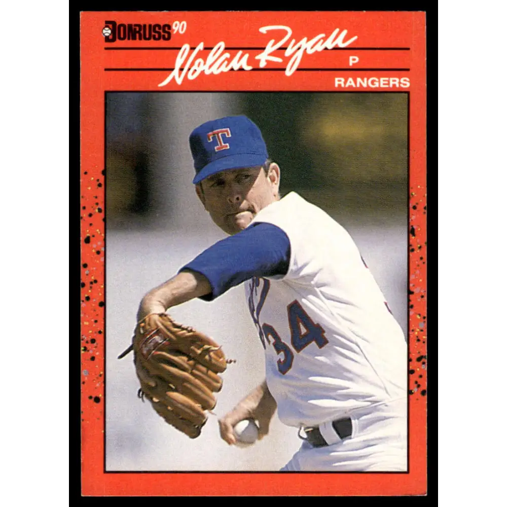 1990 Donruss #166 Nolan Ryan EX/NM Texas Rangers Baseball Card Image 1