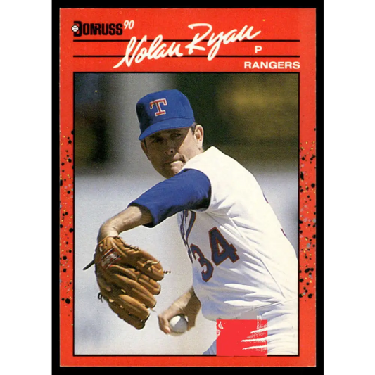 1990 Donruss #166 Nolan Ryan EX/NM Texas Rangers Baseball Card Image 1