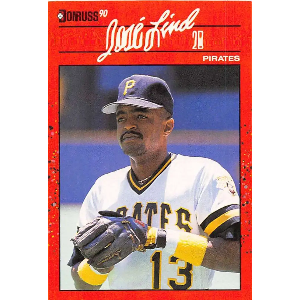 1990 Donruss #172 Jose Lind VG-EX Pittsburgh Pirates Baseball Card Image 1