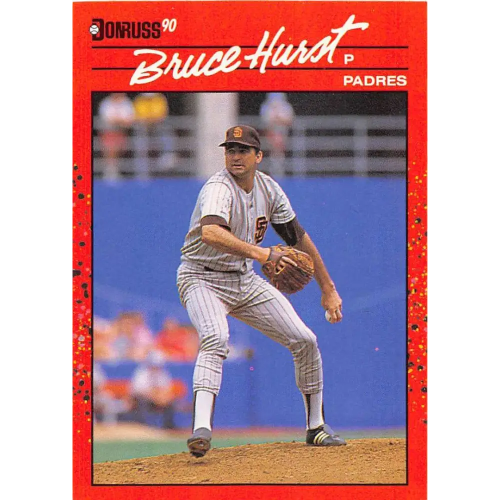 1990 Donruss #183 Bruce Hurst VG-EX San Diego Padres Baseball Card Image 1
