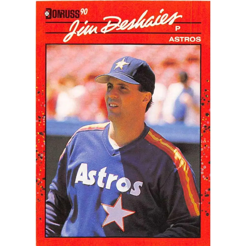 1990 Donruss #187 Jim Deshaies VG-EX Houston Astros Baseball Card Image 1