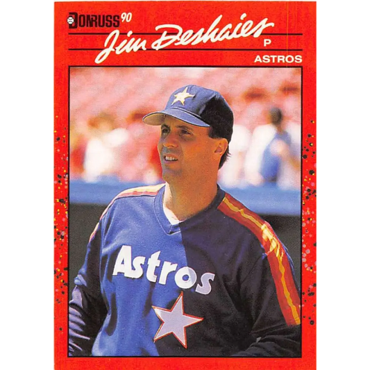 1990 Donruss #187 Jim Deshaies VG-EX Houston Astros Baseball Card Image 1