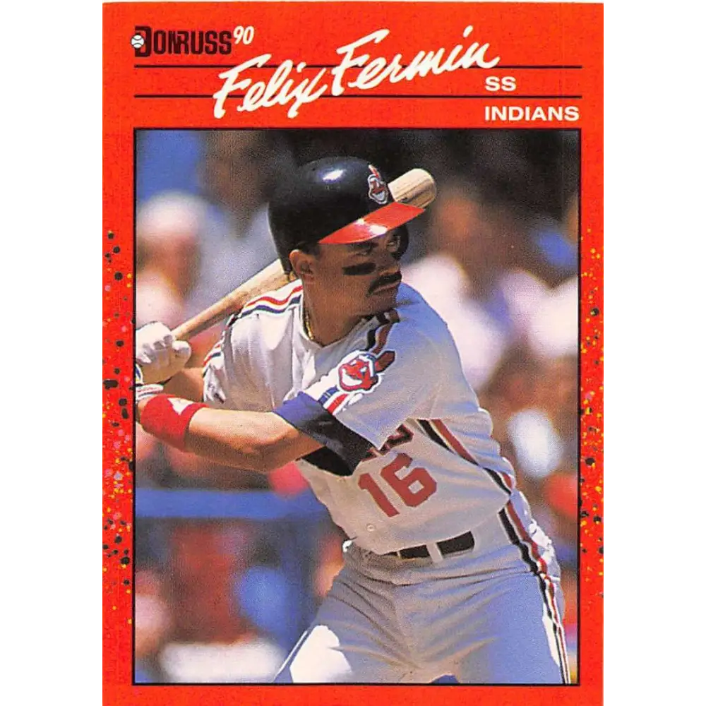 1990 Donruss #191 Felix Fermin VG-EX Cleveland Indians Baseball Card Image 1