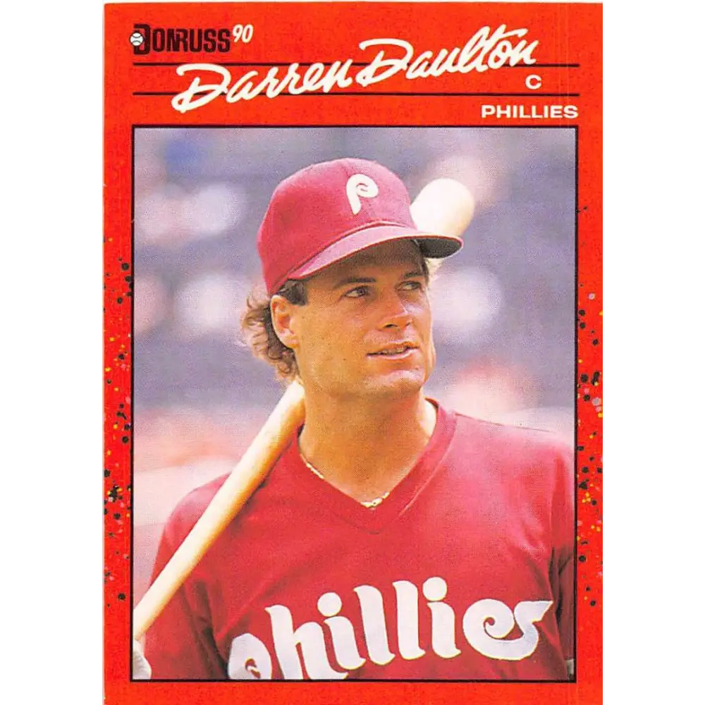 1990 Donruss #194 Darren Daulton VG-EX Philadelphia Phillies Baseball Card Image 1