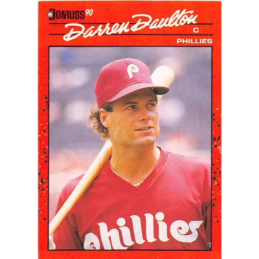 1990 Donruss #194 Darren Daulton VG-EX Philadelphia Phillies Baseball Card Image 1