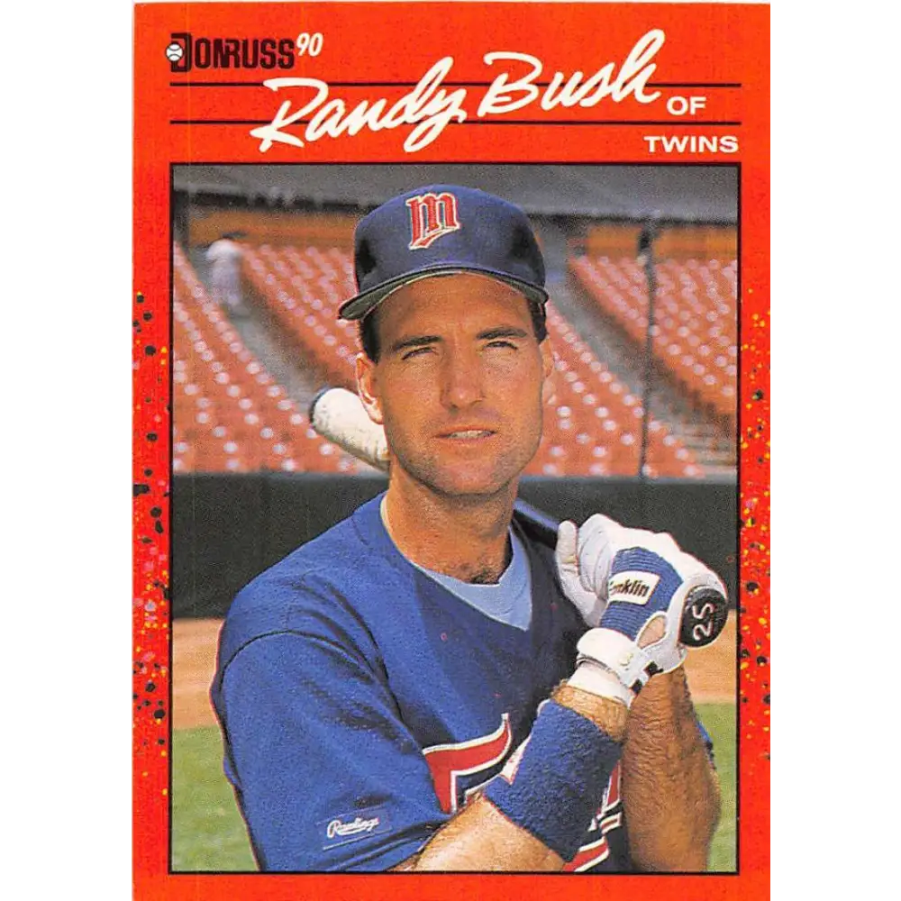 1990 Donruss #199 Randy Bush VG-EX Minnesota Twins Baseball Card Image 1
