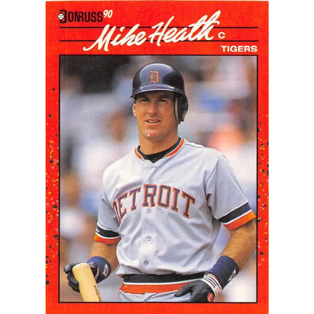 1990 Donruss #209 Mike Heath VG-EX Detroit Tigers Baseball Card Image 1