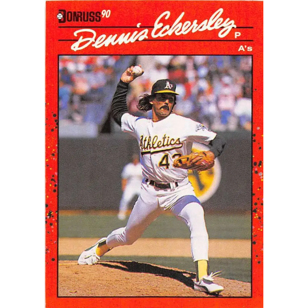 1990 Donruss #210 Dennis Eckersley VG-EX Oakland Athletics Baseball Card Image 1