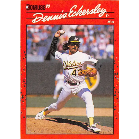 1990 Donruss #210 Dennis Eckersley VG-EX Oakland Athletics Baseball Card Image 1