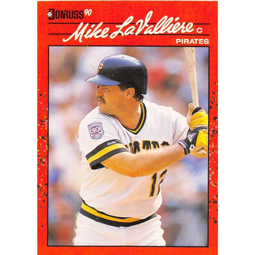 1990 Donruss #211 Mike LaValliere VG-EX Pittsburgh Pirates Baseball Card Image 1