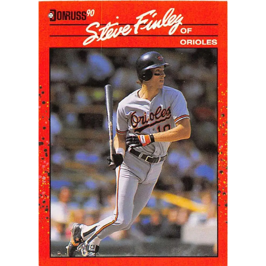 1990 Donruss #215 Steve Finley VG-EX Baltimore Orioles Baseball Card Image 1