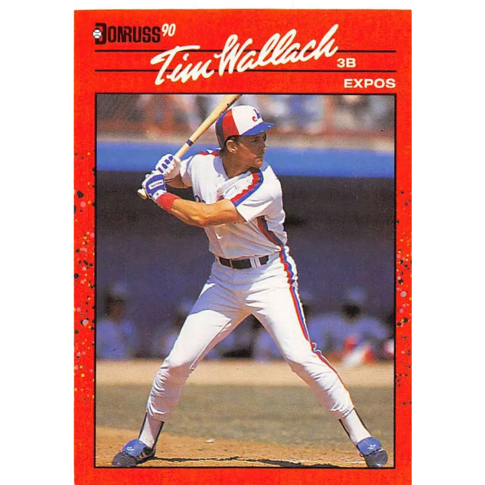 1990 Donruss #220 Tim Wallach VG-EX Montreal Expos Baseball Card Image 1