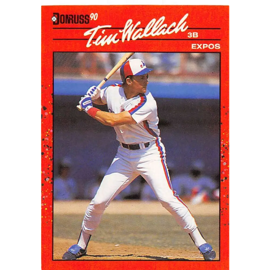 1990 Donruss #220 Tim Wallach VG-EX Montreal Expos Baseball Card Image 1