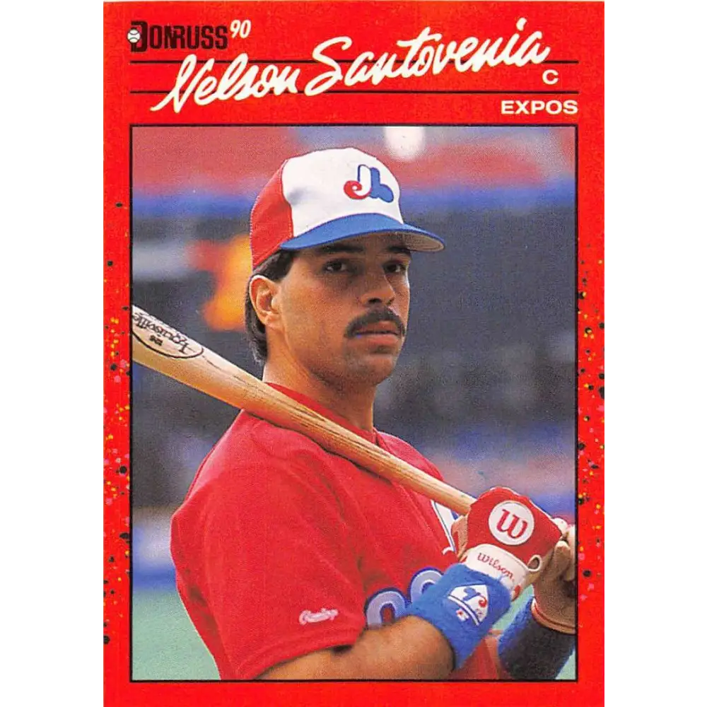 1990 Donruss #224 Nelson Santovenia VG-EX Montreal Expos Baseball Card Image 1