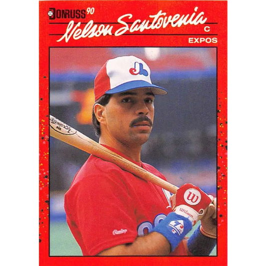 1990 Donruss #224 Nelson Santovenia VG-EX Montreal Expos Baseball Card Image 1