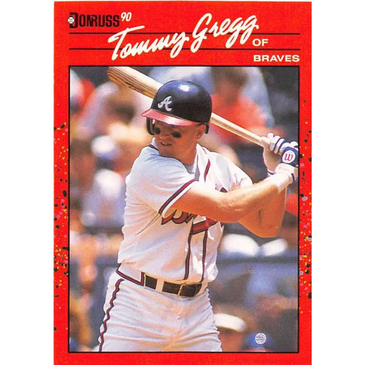 1990 Donruss #239 Tommy Gregg VG-EX Atlanta Braves Baseball Card Image 1