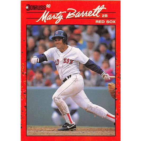 1990 Donruss #240 Marty Barrett VG-EX Boston Red Sox Baseball Card Image 1
