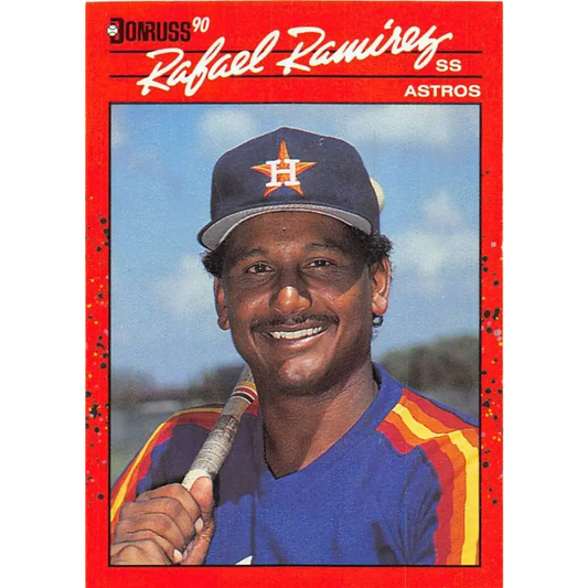 1990 Donruss #241 Rafael Ramirez VG-EX Houston Astros Baseball Card Image 1