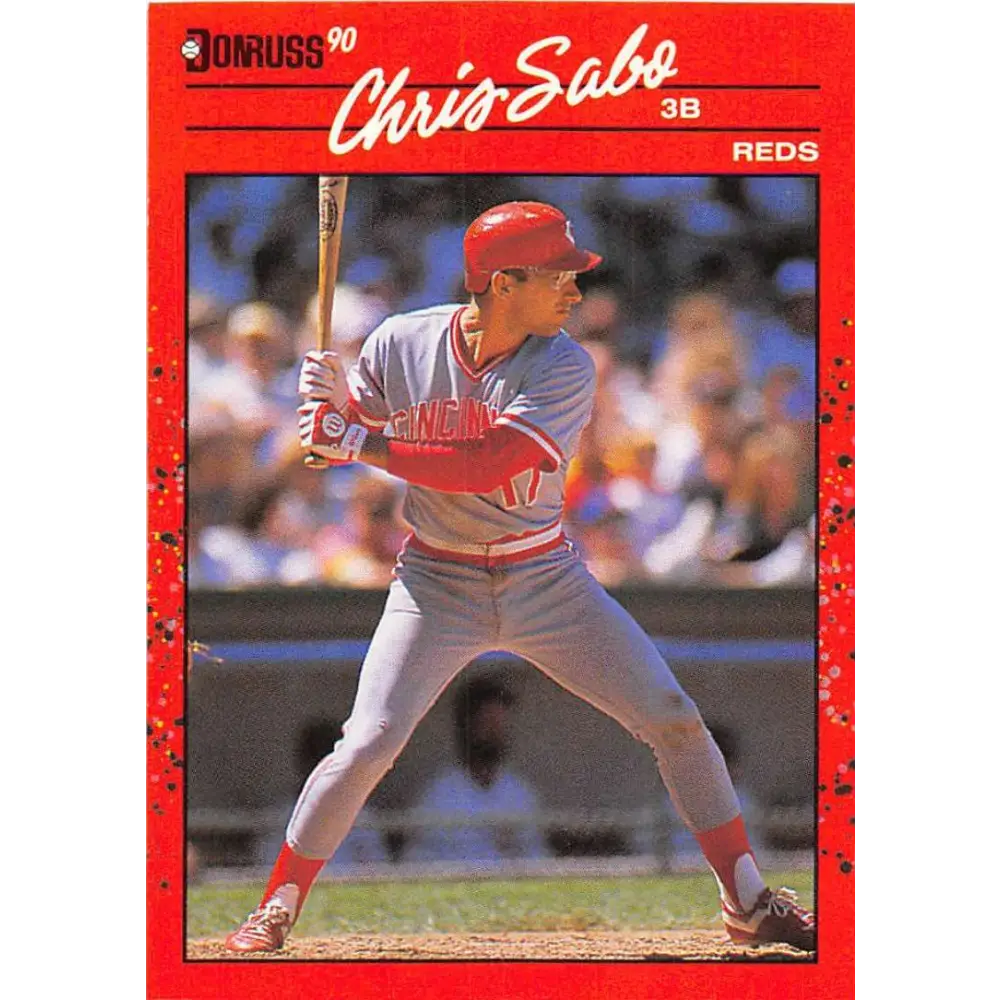 1990 Donruss #242 Chris Sabo VG-EX Cincinnati Reds Baseball Card Image 1