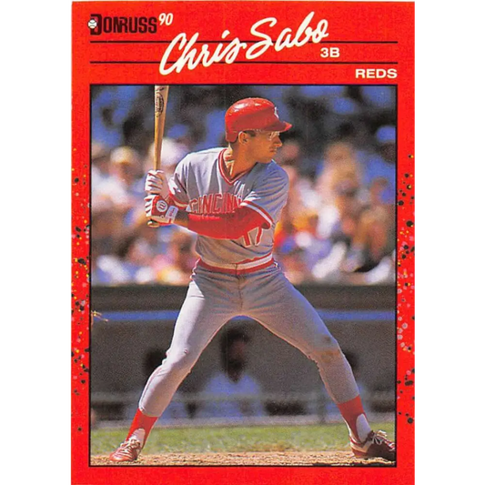 1990 Donruss #242 Chris Sabo VG-EX Cincinnati Reds Baseball Card Image 1