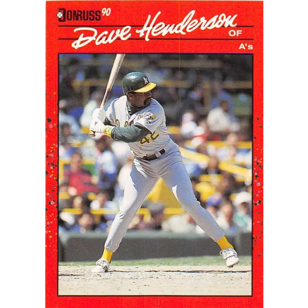 1990 Donruss #243 Dave Henderson VG-EX Oakland Athletics Baseball Card Image 1