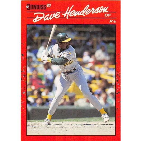 1990 Donruss #243 Dave Henderson VG-EX Oakland Athletics Baseball Card Image 1