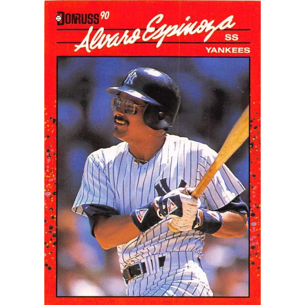 1990 Donruss #245 Alvaro Espinoza VG-EX New York Yankees Baseball Card Image 1