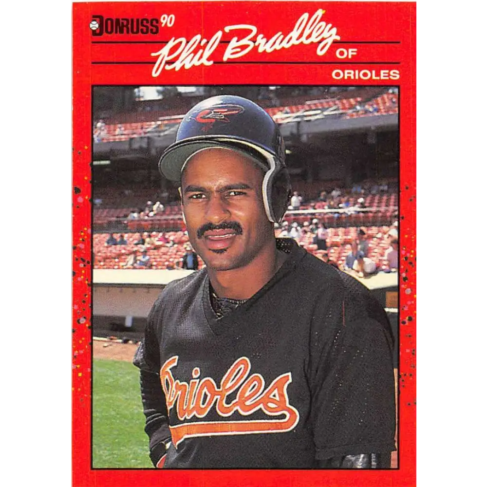 1990 Donruss #259 Phil Bradley VG-EX Baltimore Orioles Baseball Card Image 1