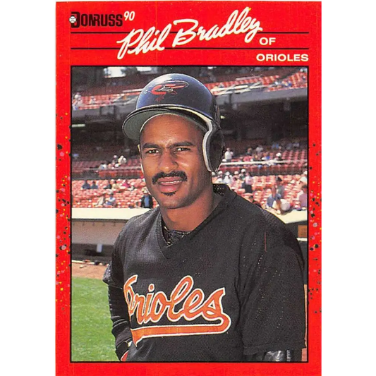 1990 Donruss #259 Phil Bradley VG-EX Baltimore Orioles Baseball Card Image 1