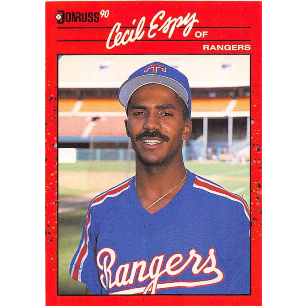 1990 Donruss #260 Cecil Espy VG-EX Texas Rangers Baseball Card Image 1