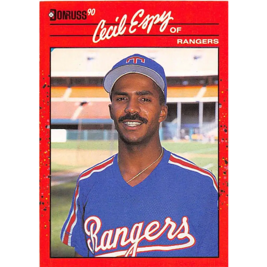 1990 Donruss #260 Cecil Espy VG-EX Texas Rangers Baseball Card Image 1