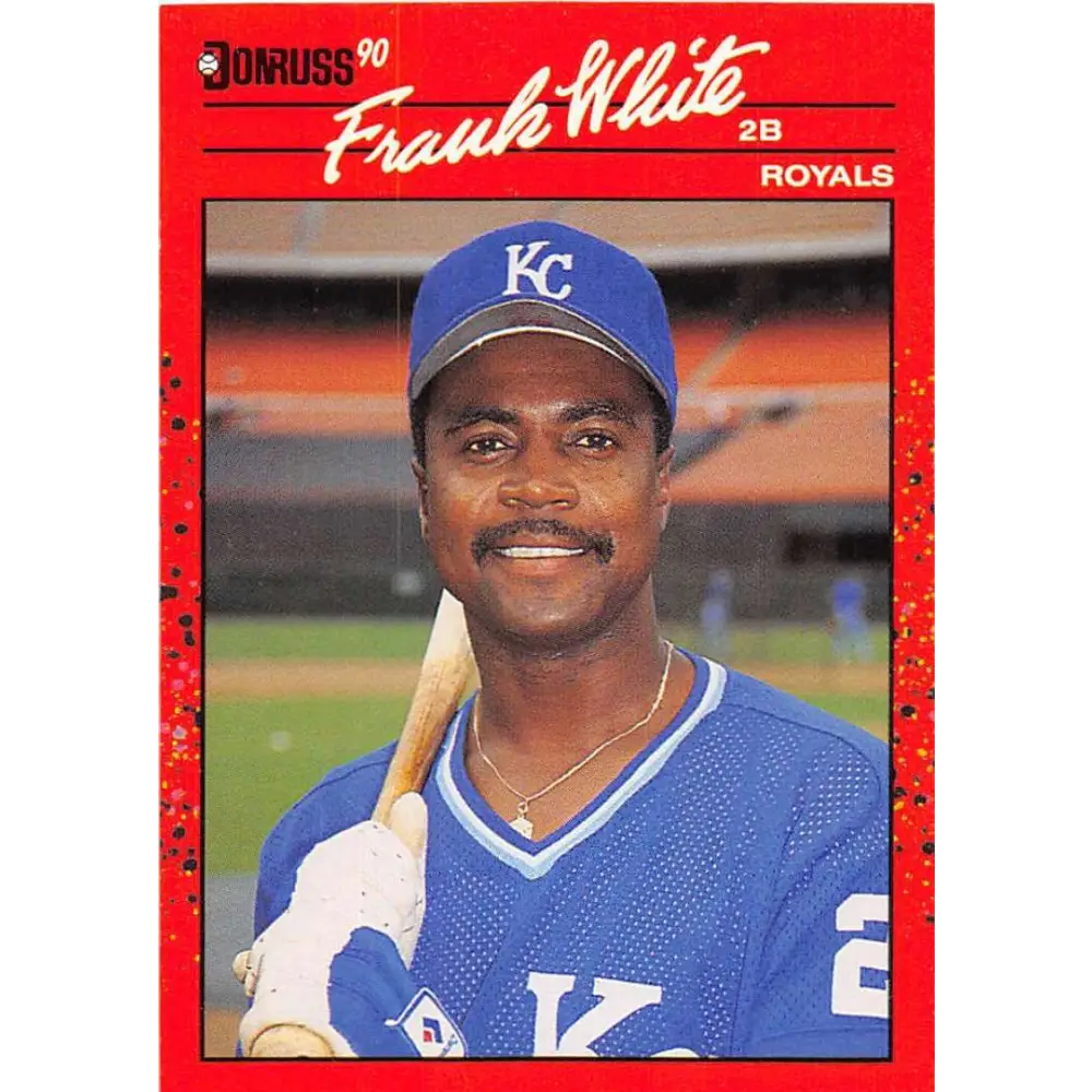 1990 Donruss #262 Frank White VG-EX Kansas City Royals Baseball Card Image 1