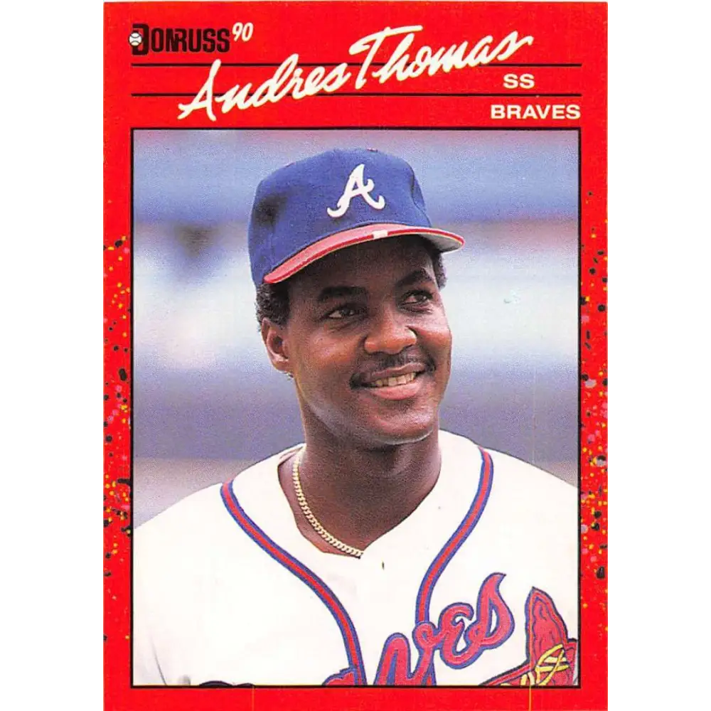 1990 Donruss #263 Andres Thomas VG-EX Atlanta Braves Baseball Card Image 1