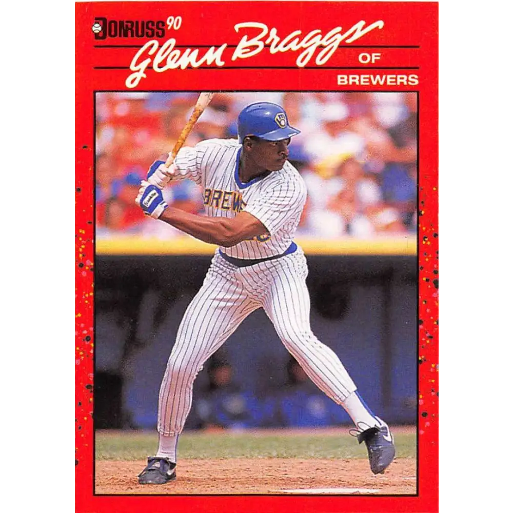 1990 Donruss #264 Glenn Braggs VG-EX Milwaukee Brewers Baseball Card Image 1