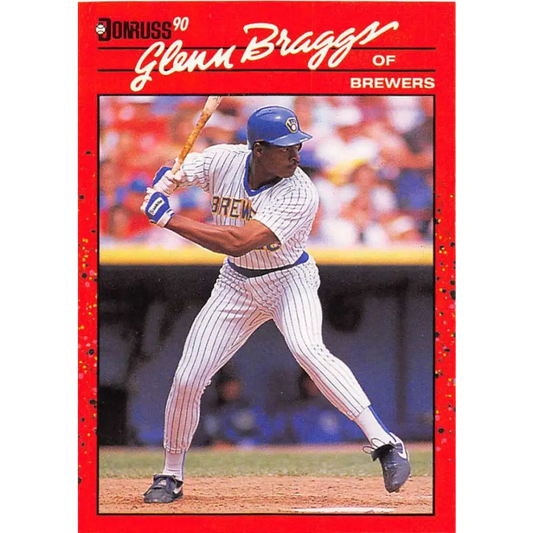 1990 Donruss #264 Glenn Braggs VG-EX Milwaukee Brewers Baseball Card Image 1