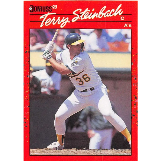 1990 Donruss #268 Terry Steinbach VG-EX Oakland Athletics Baseball Card Image 1