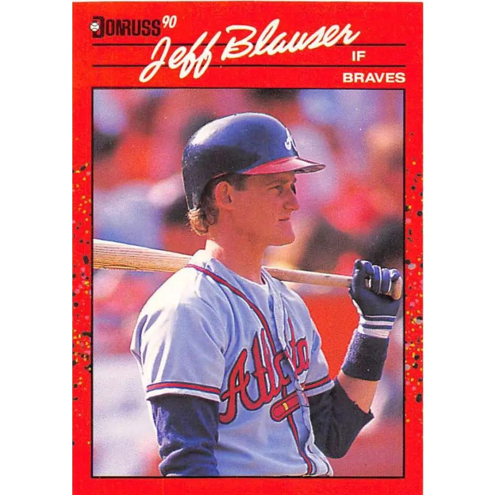 1990 Donruss #271 Jeff Blauser VG-EX Atlanta Braves Baseball Card Image 1