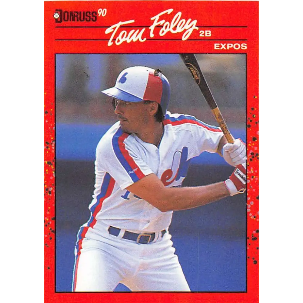 1990 Donruss #274 Tom Foley VG-EX Montreal Expos Baseball Card Image 1