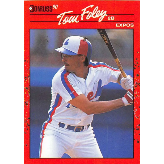 1990 Donruss #274 Tom Foley VG-EX Montreal Expos Baseball Card Image 1