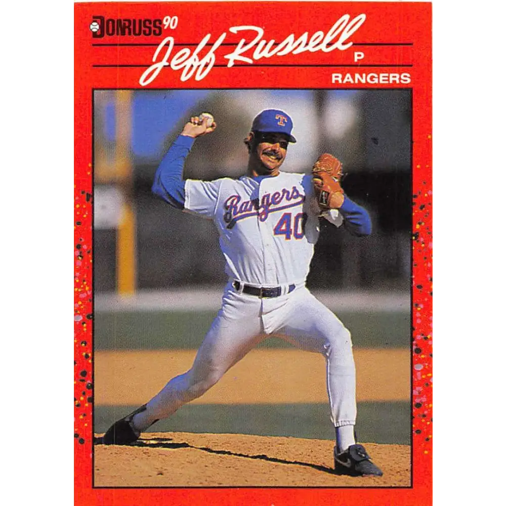 1990 Donruss #284 Jeff Russell VG-EX Texas Rangers Baseball Card Image 1