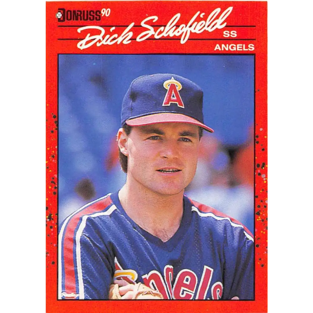 1990 Donruss #288 Dick Schofield VG-EX California Angels Baseball Card Image 1