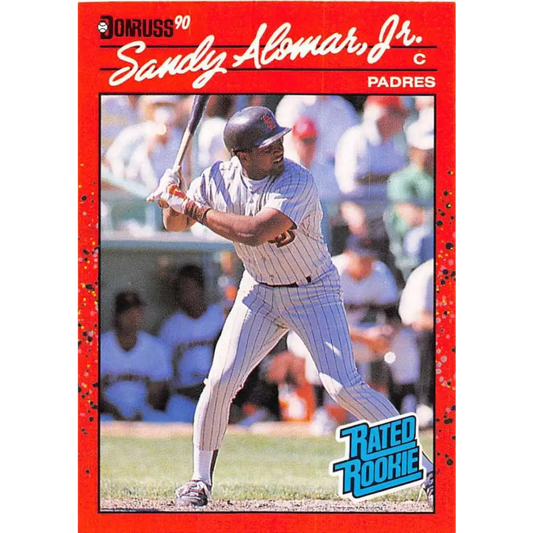 1990 Donruss #30 Sandy Alomar Jr. VG-EX San Diego Padres Baseball Card Image 1