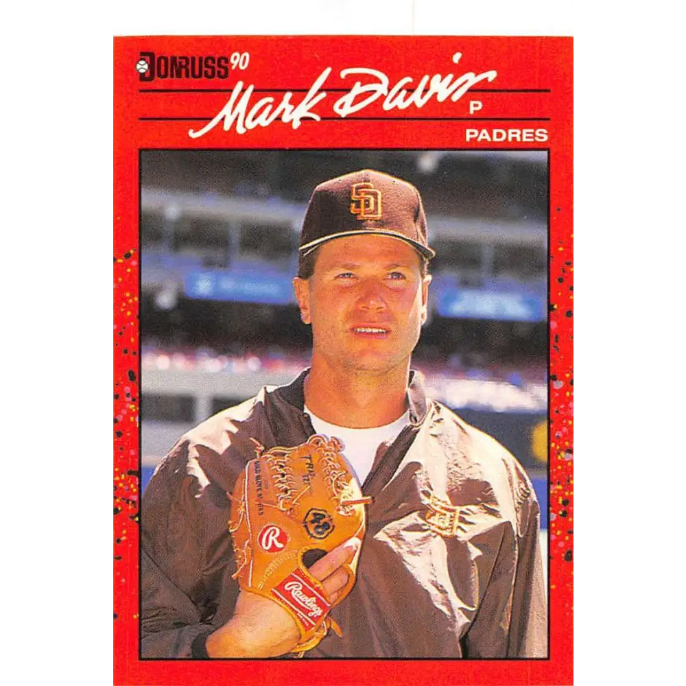 1990 Donruss #302 Mark Davis VG-EX San Diego Padres Baseball Card Image 1