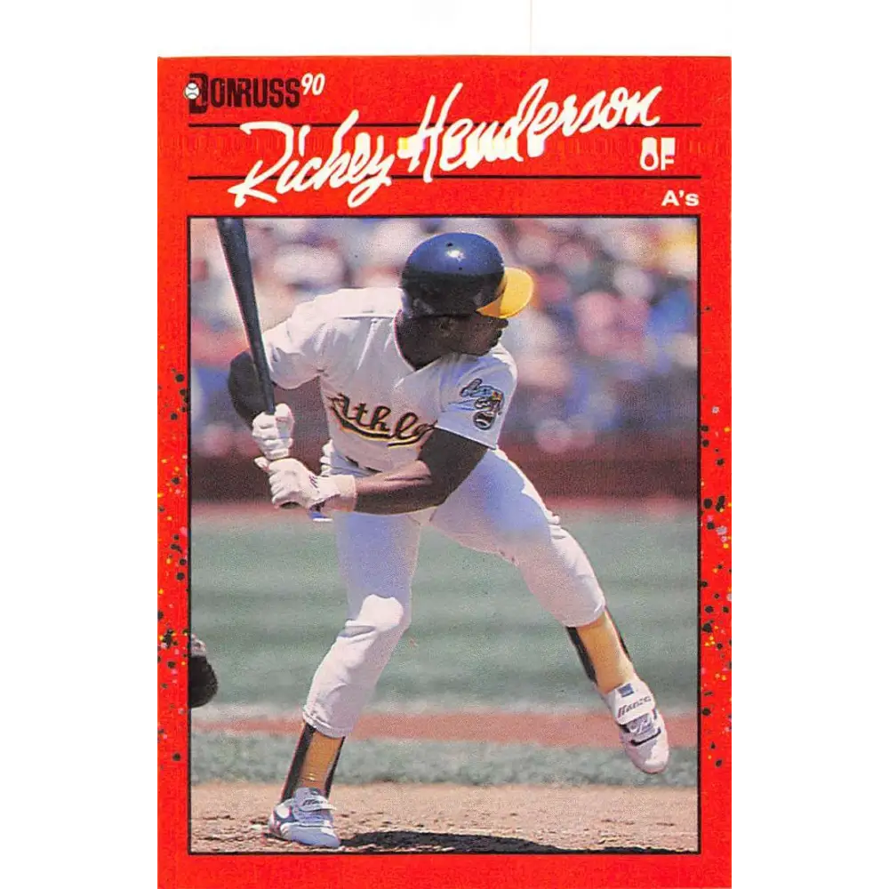 1990 Donruss #304 Rickey Henderson VG-EX Oakland Athletics Baseball Card Image 1