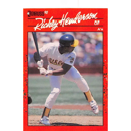 1990 Donruss #304 Rickey Henderson VG-EX Oakland Athletics Baseball Card Image 1