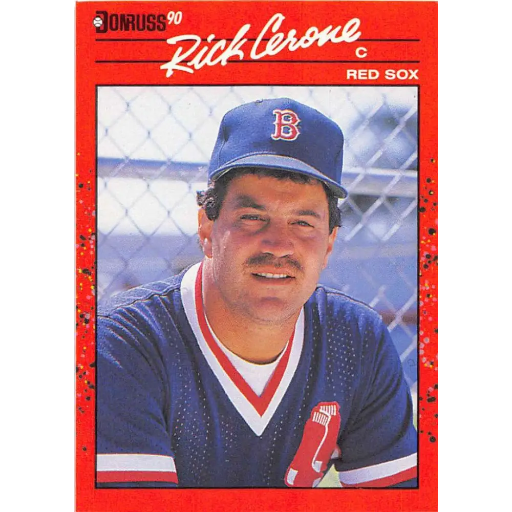 1990 Donruss #305 Rick Cerone VG-EX Boston Red Sox Baseball Card Image 1
