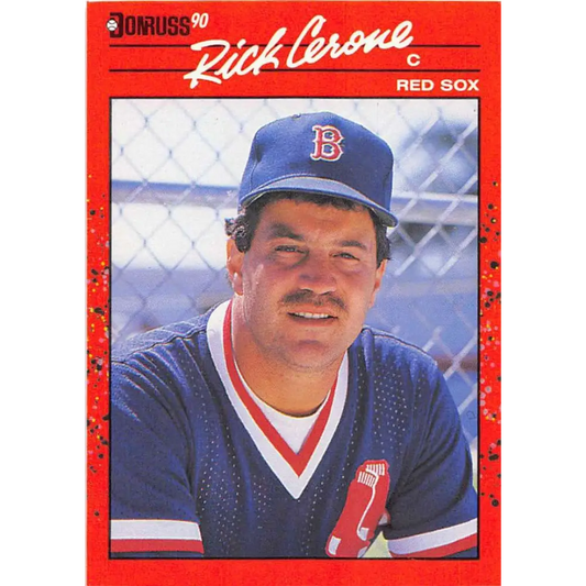 1990 Donruss #305 Rick Cerone VG-EX Boston Red Sox Baseball Card Image 1
