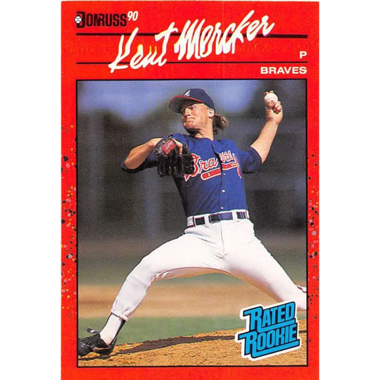1990 Donruss #31 Kent Mercker VG-EX RC Rookie Atlanta Braves Baseball Card Image 1