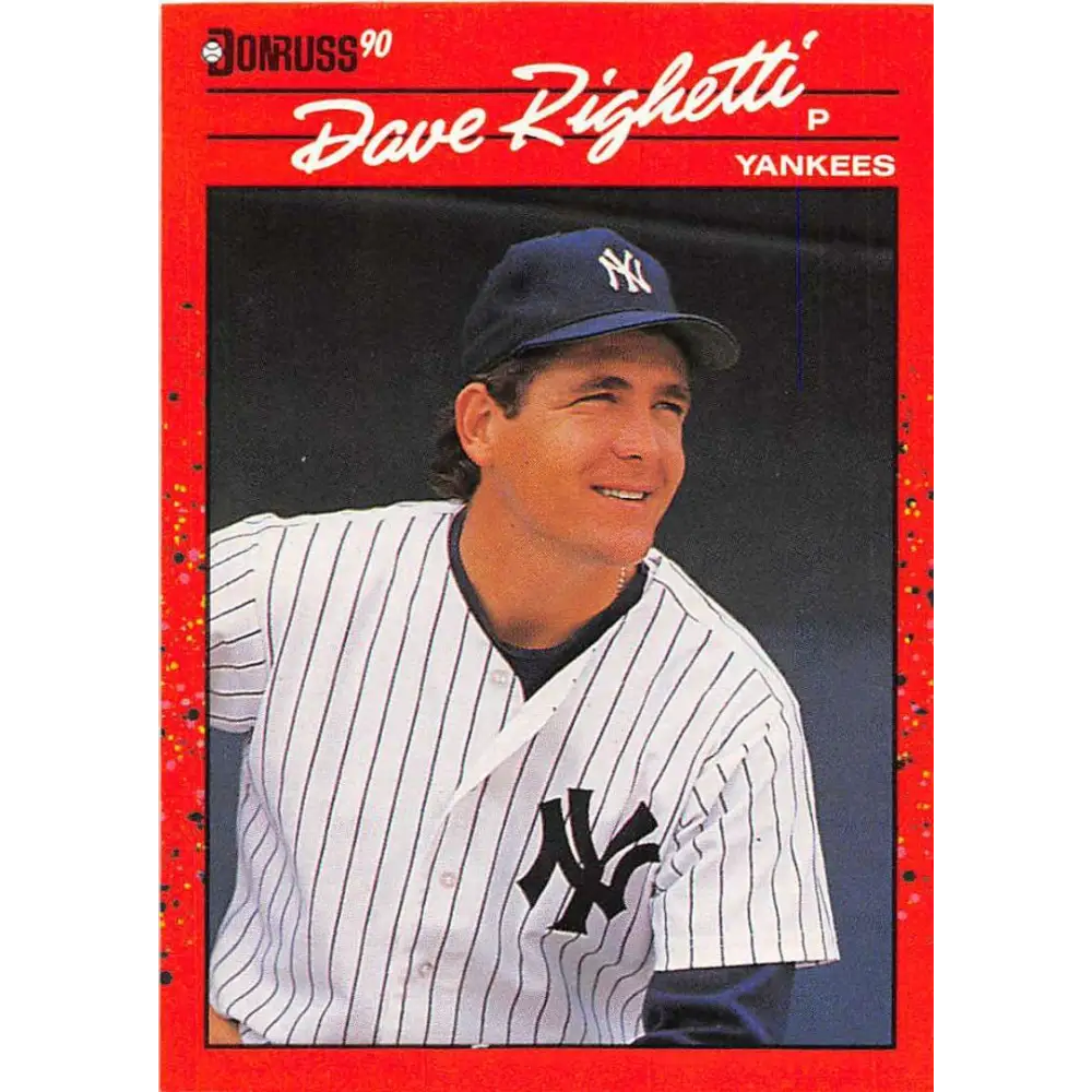 1990 Donruss #311 Dave Righetti VG-EX New York Yankees Baseball Card Image 1