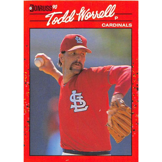 1990 Donruss #319 Todd Worrell VG-EX St. Louis Cardinals Baseball Card Image 1